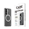 CARE - Puzdro Urban Explorer s bielym QI pre Samsung Galaxy S26, transparentná