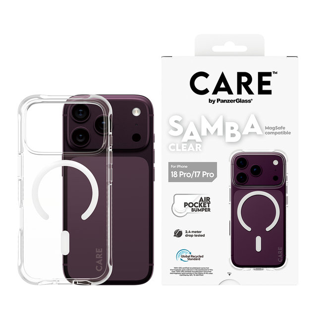 CARE - Puzdro Samba s MagSafe pre iPhone 18 Pro/17 Pro, transparentná