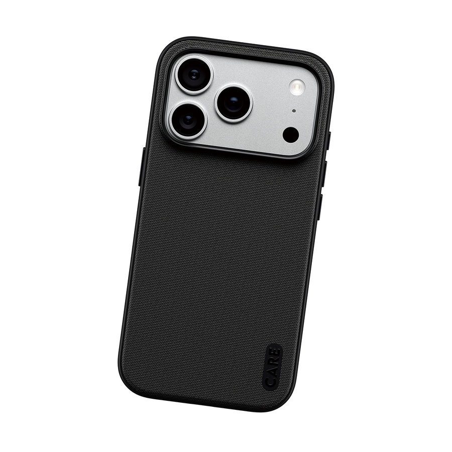 CARE - Puzdro Fusion Fabric s MagSafe pre iPhone 18 Pro/17 Pro, čierna