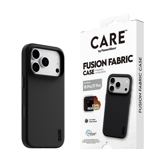 CARE - Puzdro Fusion Fabric s MagSafe pre iPhone 18 Pro/17 Pro, čierna