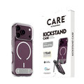 CARE - Puzdro Kickstand s bielym MagSafe pre iPhone 18 Pro/17 Pro, transparentná