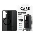 CARE - Puzdro Smokey s čiernym QI pre Samsung Galaxy S26, čierna