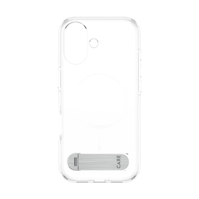 CARE - Puzdro Kickstand pre iPhone 17, transparentná