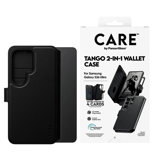 CARE - Puzdro Tango Wallet Two-In-One s QI pre Samsung Galaxy S26 Ultra, čierna