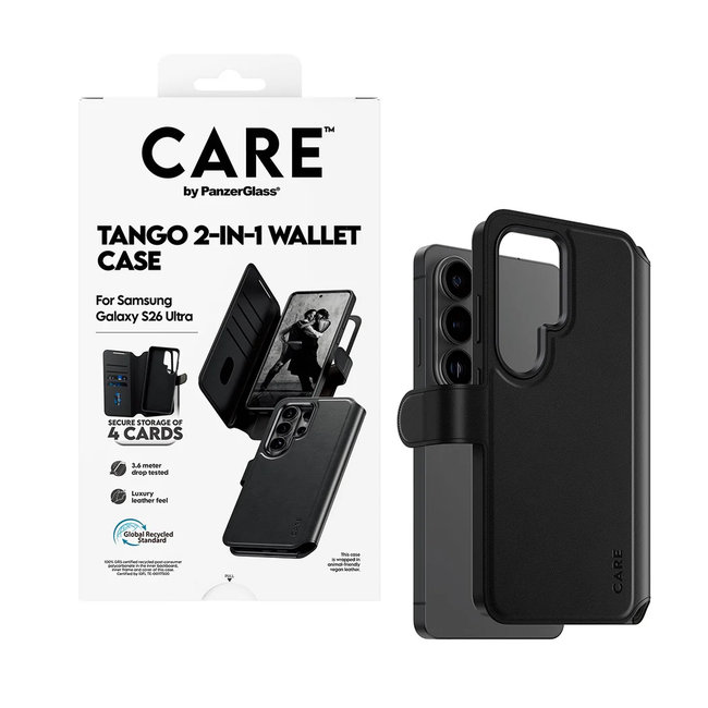CARE - Puzdro Tango Wallet Two-In-One s QI pre Samsung Galaxy S26 Ultra, čierna