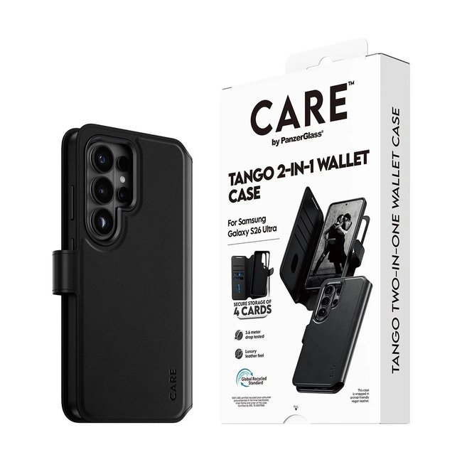 CARE - Puzdro Tango Wallet Two-In-One s QI pre Samsung Galaxy S26 Ultra, čierna
