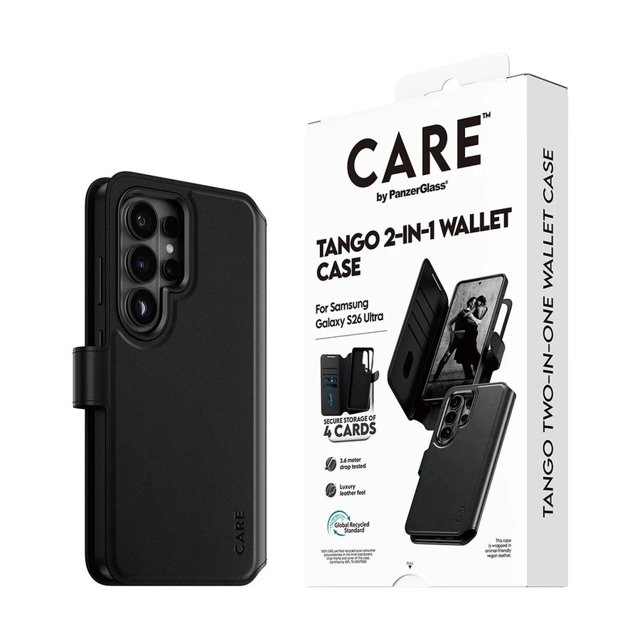 CARE - Puzdro Tango Wallet Two-In-One s QI pre Samsung Galaxy S26 Ultra, čierna
