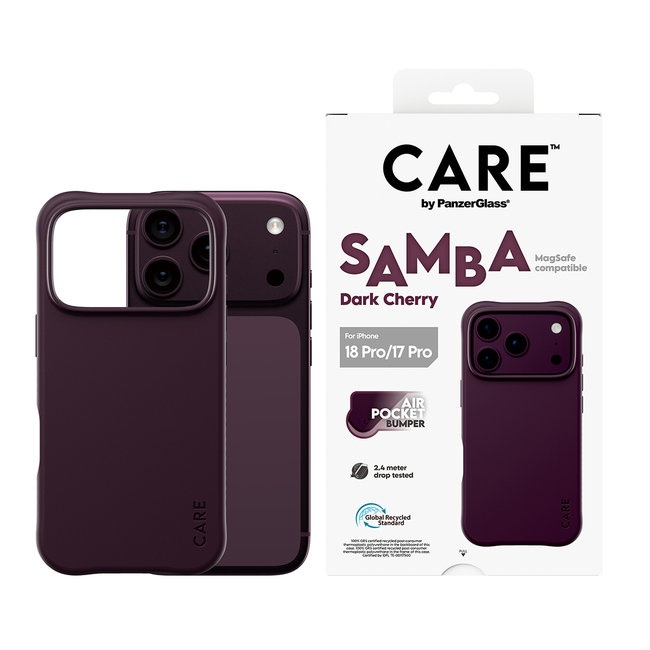 CARE - Puzdro Samba s MagSafe pre iPhone 18 Pro/17 Pro, dark cherry