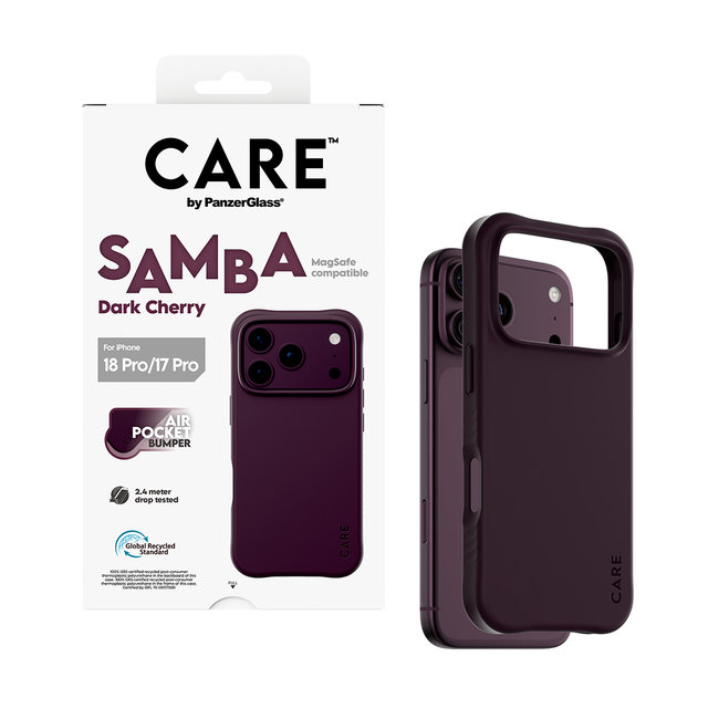 CARE - Puzdro Samba s MagSafe pre iPhone 18 Pro/17 Pro, dark cherry