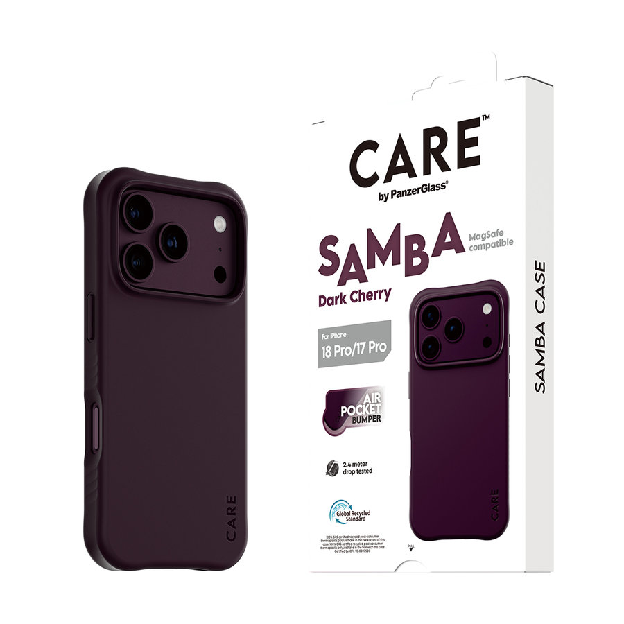 CARE - Puzdro Samba s MagSafe pre iPhone 18 Pro/17 Pro, dark cherry