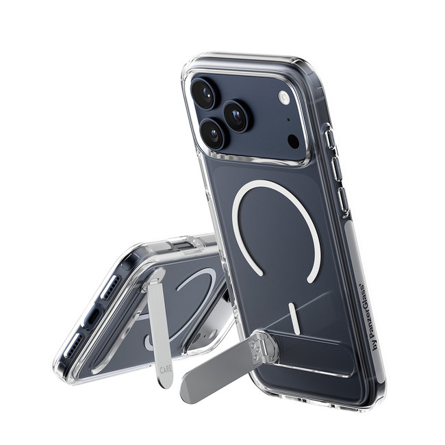 CARE - Puzdro Kickstand pre iPhone 17 Pro Max, transparentná