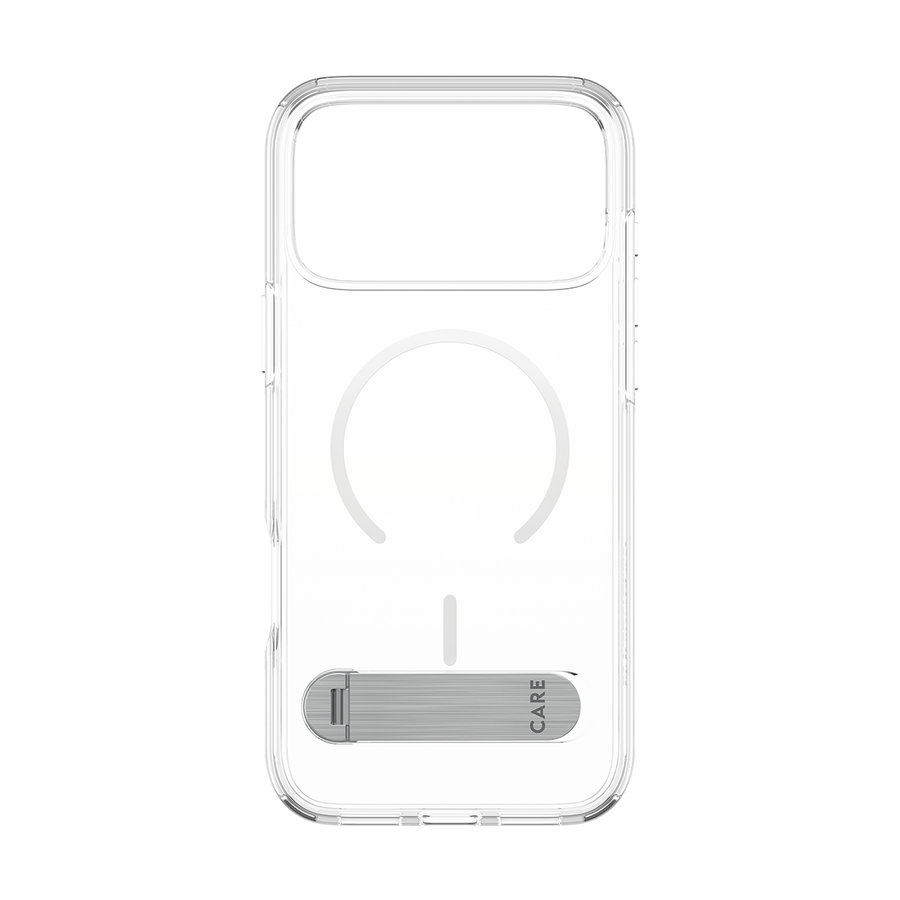 CARE - Puzdro Kickstand pre iPhone 17 Pro Max, transparentná
