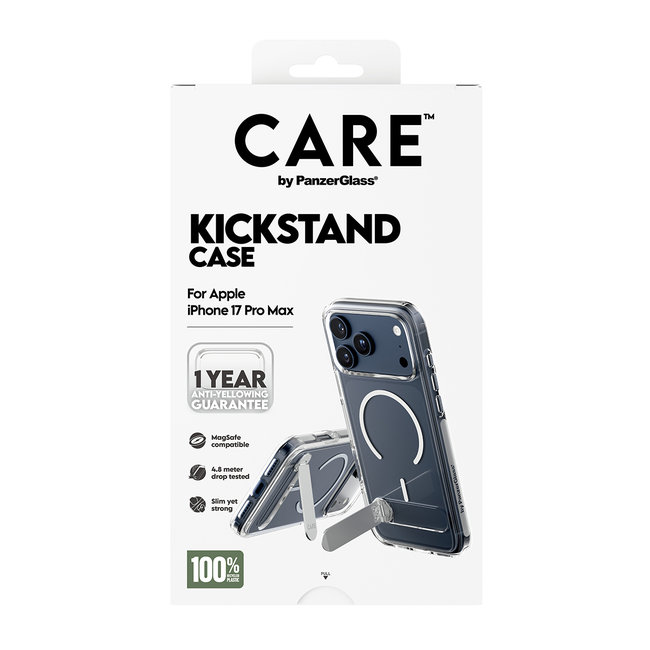 CARE - Puzdro Kickstand pre iPhone 17 Pro Max, transparentná