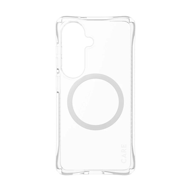 CARE - Puzdro Samba s bielym QI pre Samsung Galaxy S26, transparentná