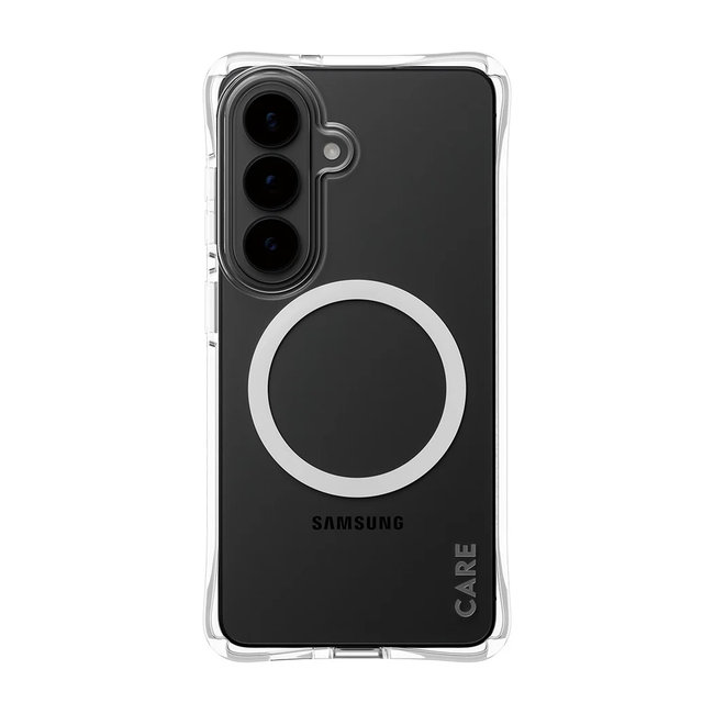 CARE - Puzdro Samba s bielym QI pre Samsung Galaxy S26, transparentná