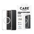 CARE - Puzdro Urban Explorer s bielym QI pre Samsung Galaxy S26+, transparentná