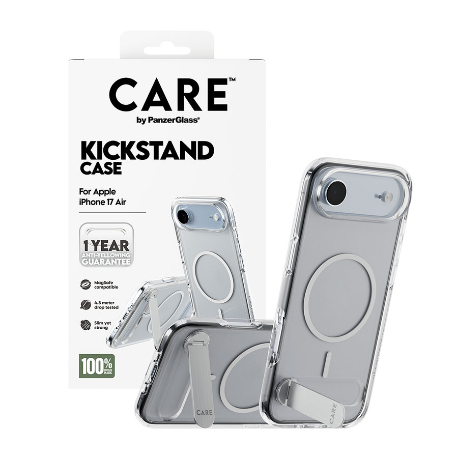 CARE - Puzdro Kickstand pre iPhone 17 Air, transparentná