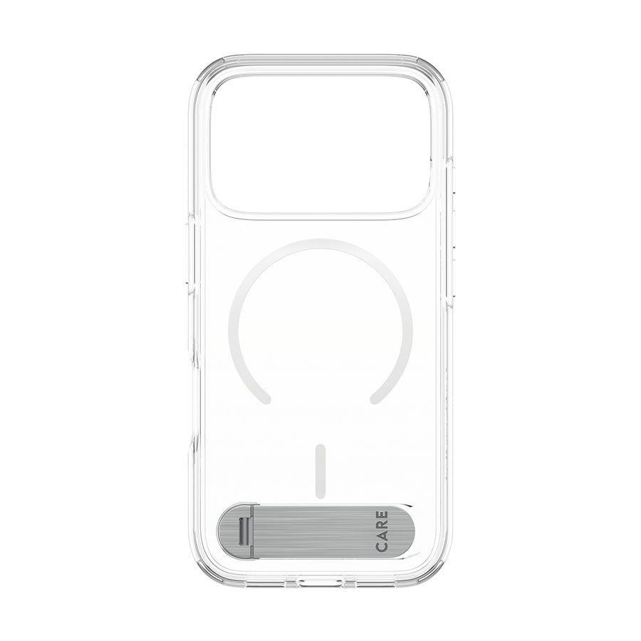 CARE - Puzdro Kickstand pre iPhone 17 Pro, transparentná
