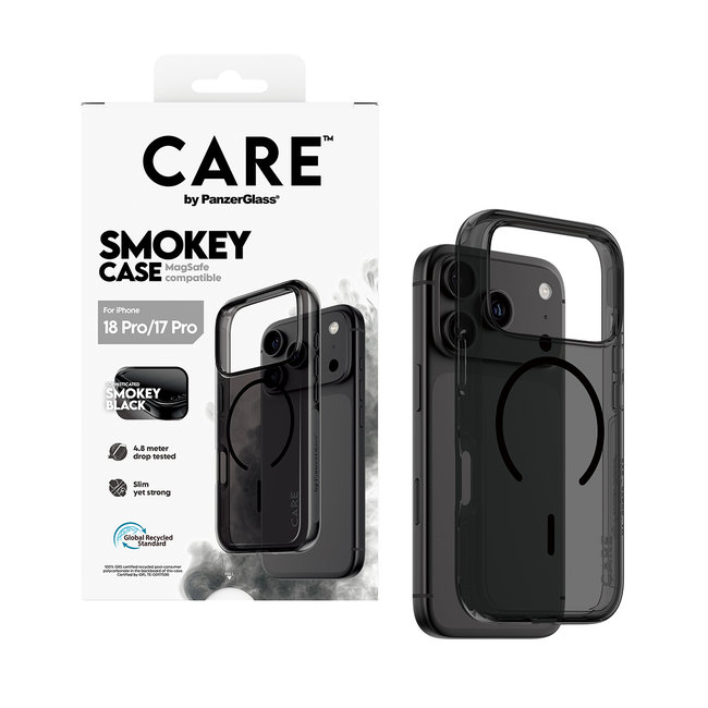 CARE - Puzdro Smokey s MagSafe pre iPhone 18 Pro/17 Pro, čierna