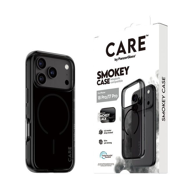 CARE - Puzdro Smokey s MagSafe pre iPhone 18 Pro/17 Pro, čierna