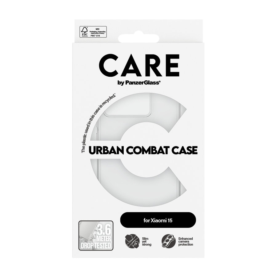 CARE - Puzdro Urban Combat pre Xiaomi 15, transparentná