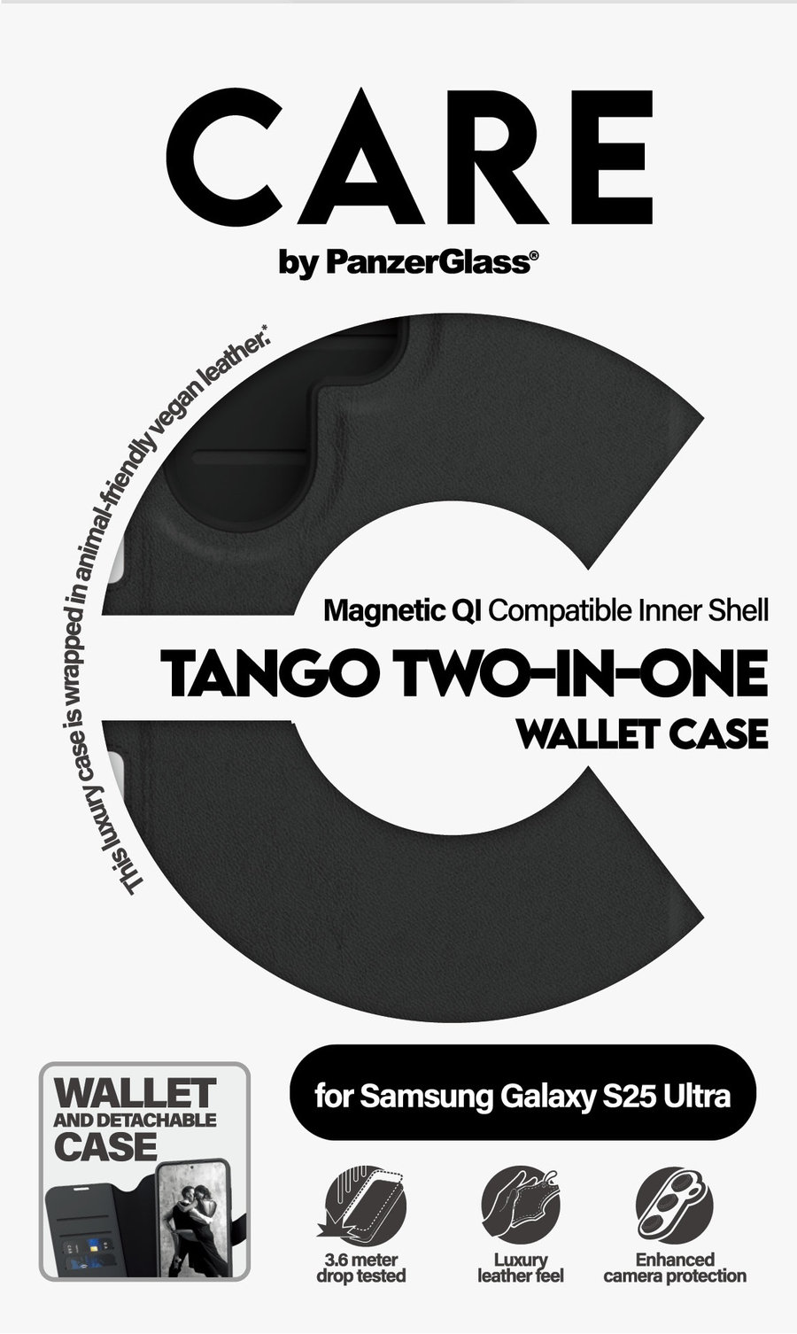 CARE - Puzdro Wallet Tango Two-In-One s QI pre Samsung Galaxy S25 Ultra, čierna