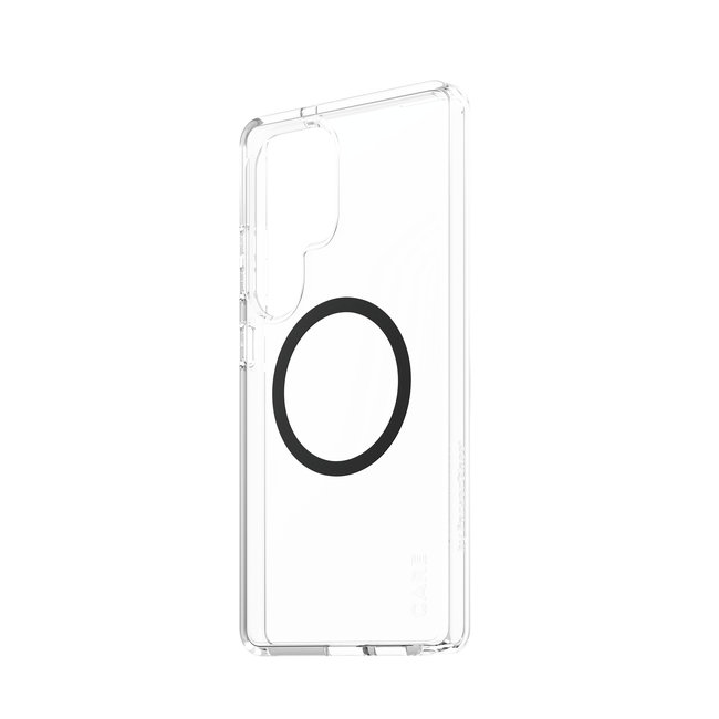 CARE - Puzdro Urban Combat s čiernym QI pre Samsung Galaxy S25 Ultra, transparentná
