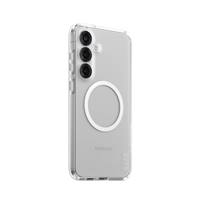 CARE - Puzdro Urban Combat s bielym QI pre Samsung Galaxy S25+, transparentná