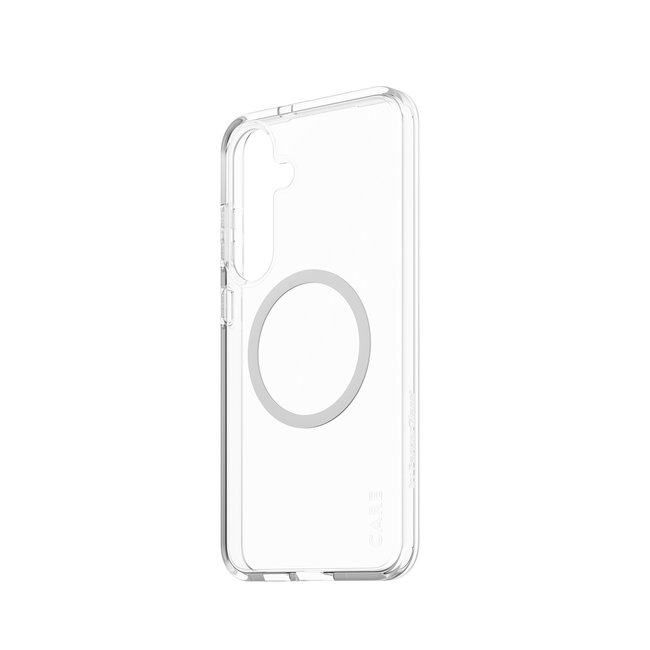 CARE - Puzdro Urban Combat s bielym QI pre Samsung Galaxy S25+, transparentná