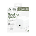 empower - Cestovný adaptér Grand Prix USB-C, GaN, 30 W PD, striebornobiela
