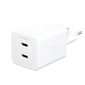 empower - Cestovný adaptér Grand Prix 2x USB-C, GaN, 45 W PD, striebornobiela
