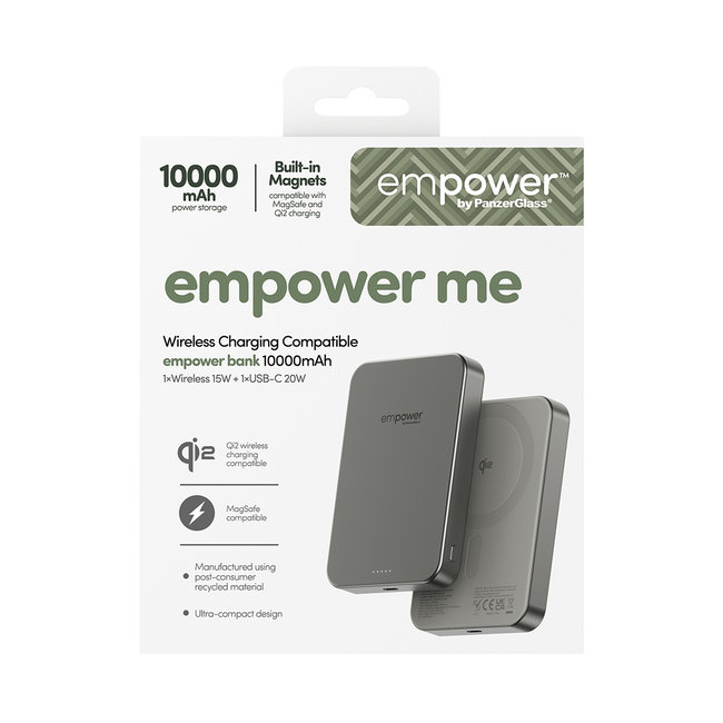 empower - Bezdrôtová PowerBank 10000 mAh 20 W, kompatibilná s MagSafe, Qi2/USB-C, titán