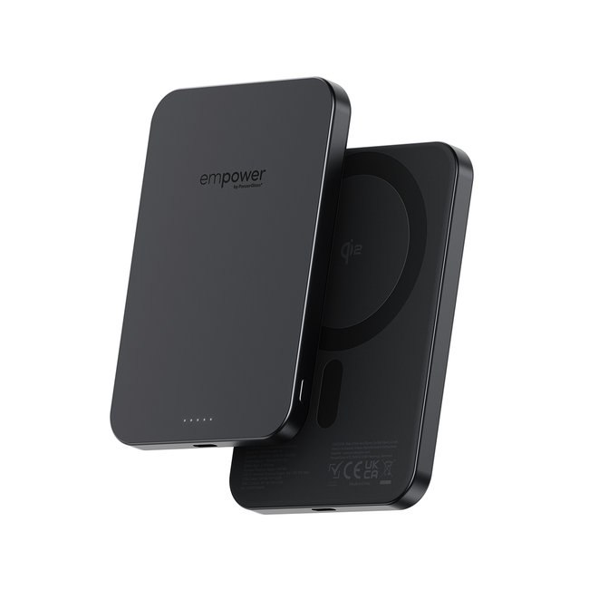 empower - Bezdrôtová PowerBank 5000 mAh 20 W, kompatibilná s MagSafe, Qi2/USB-C, vesmírna čierna