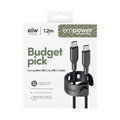 empower - Kábel USB-C, 60 W, Racing, 1,2 m, vesmírna čierna