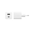 empower - Cestovný adaptér Grand Prix USB-C/USB-A, GaN, 35 W PD, striebornobiela