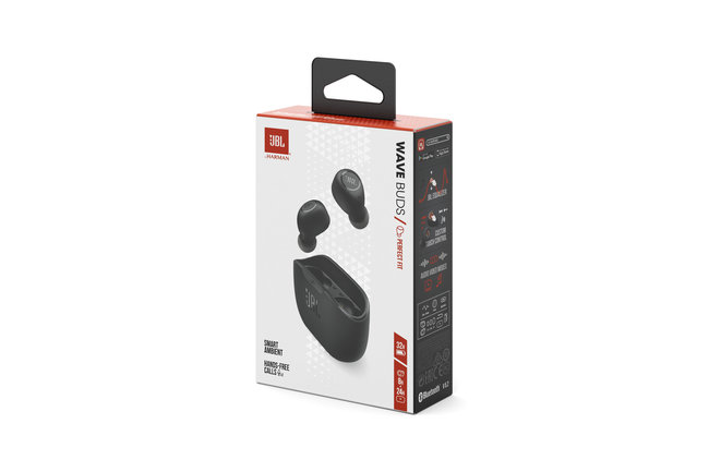 JBL - Bezdrôtové slúchadlá TWS Wave Buds, čierna