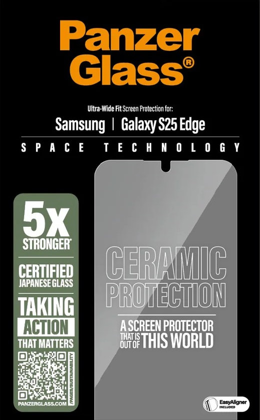 Tvrdené sklo UWF Ceramic s aplikátorom pre Samsung Galaxy S25 Edge, číra