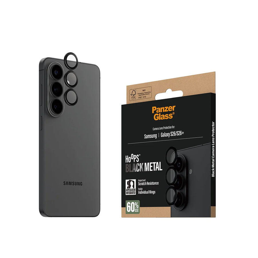 Ochranný kryt objektívu Hoops pre Samsung Galaxy S26/S26+, čierna