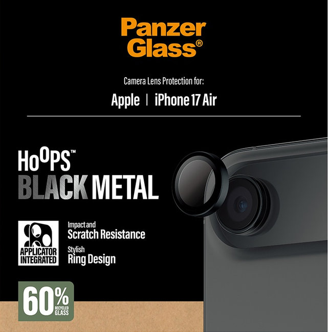 Ochranný kryt objektívu Hoops pre iPhone 17 Air, čierna