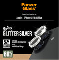 Ochranný kryt objektívu Hoops pre iPhone 17/16 Plus/16, glitter silver