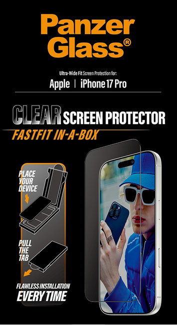 Tvrdené sklo UWF s Fastfit pre iPhone 17 Pro, čierna