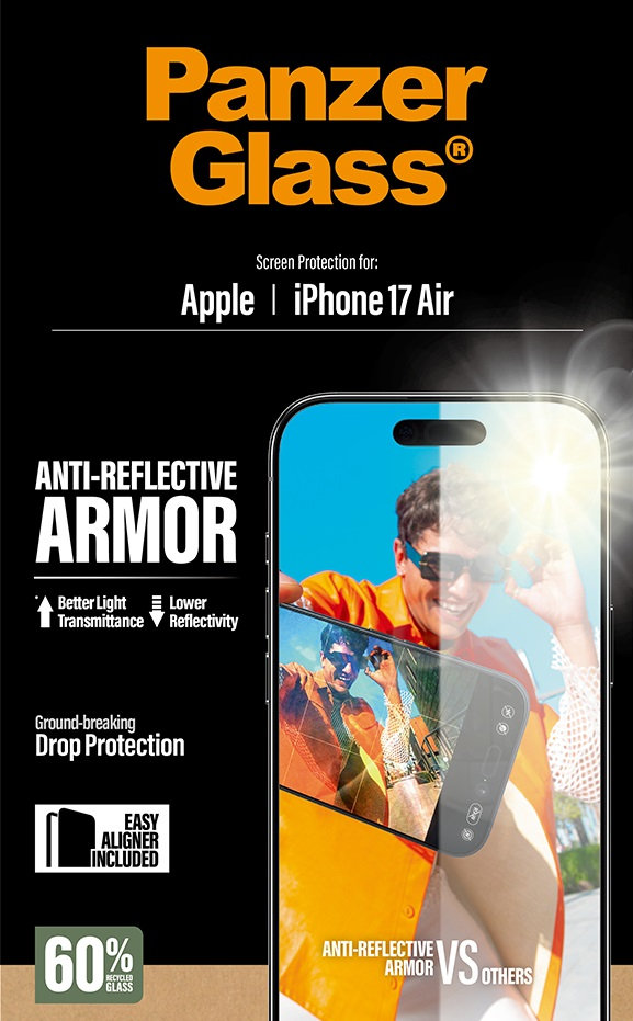 Tvrdené sklo Anti-Reflective s aplikátorom pre iPhone 17 Air, čierna