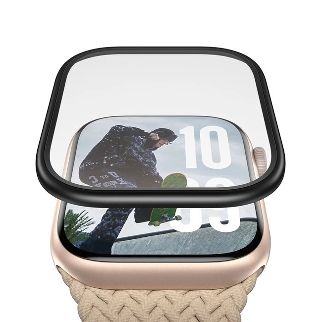 Tvrdené sklo UWF METALLIC pre Apple Watch 11/10 46 mm, čierna