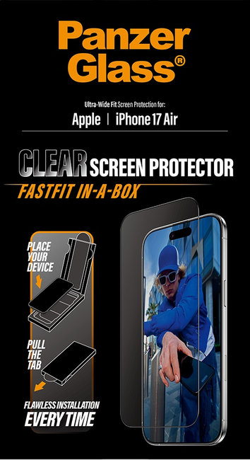 Tvrdené sklo UWF s Fastfit pre iPhone 17 Air, čierna