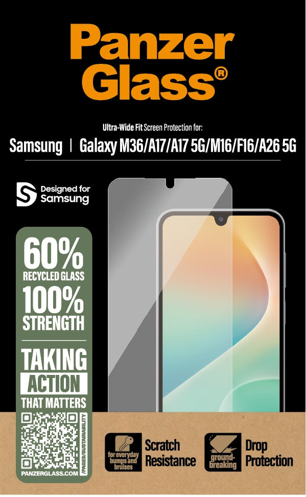 Tvrdené sklo UWF pre Samsung Galaxy M15 5G/F15 5G/A26 5G/A16/A16 5G, čierna