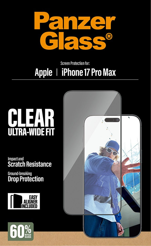 Tvrdené sklo UWF s aplikátorom pre iPhone 17 Pro Max, čierna