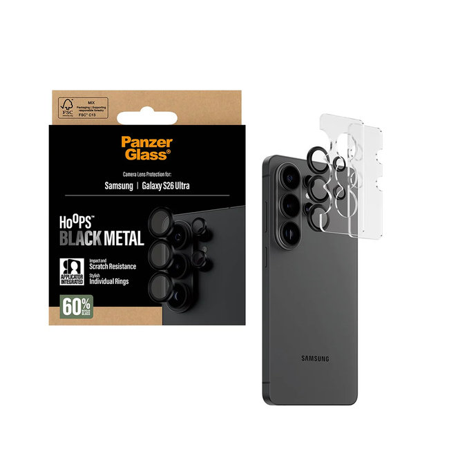 Ochranný kryt objektívu Hoops pre Samsung Galaxy S26 Ultra, čierna