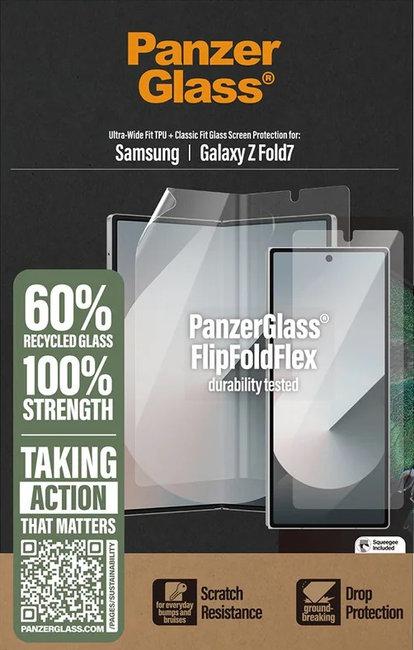 Ochranná fólia UWF a tvrdené sklo pre Samsung Galaxy Z Fold7, číra