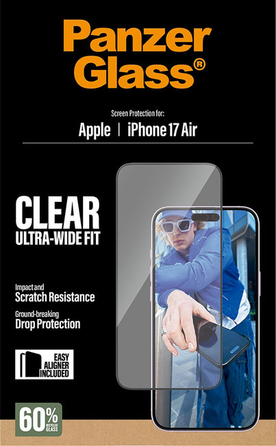 Tvrdené sklo UWF s aplikátorom pre iPhone 17 Air, čierna