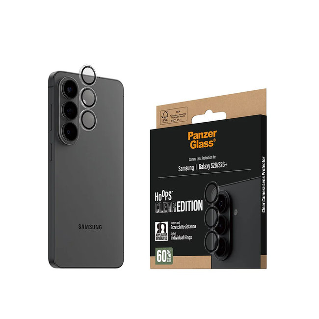 Ochranný kryt objektívu Hoops pre Samsung Galaxy S26/S26+, číra